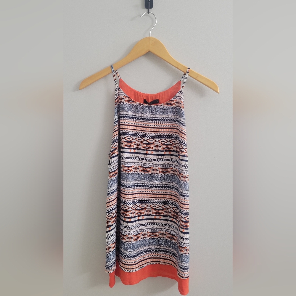 NWT - Cute orange print, THML tank top, size M
